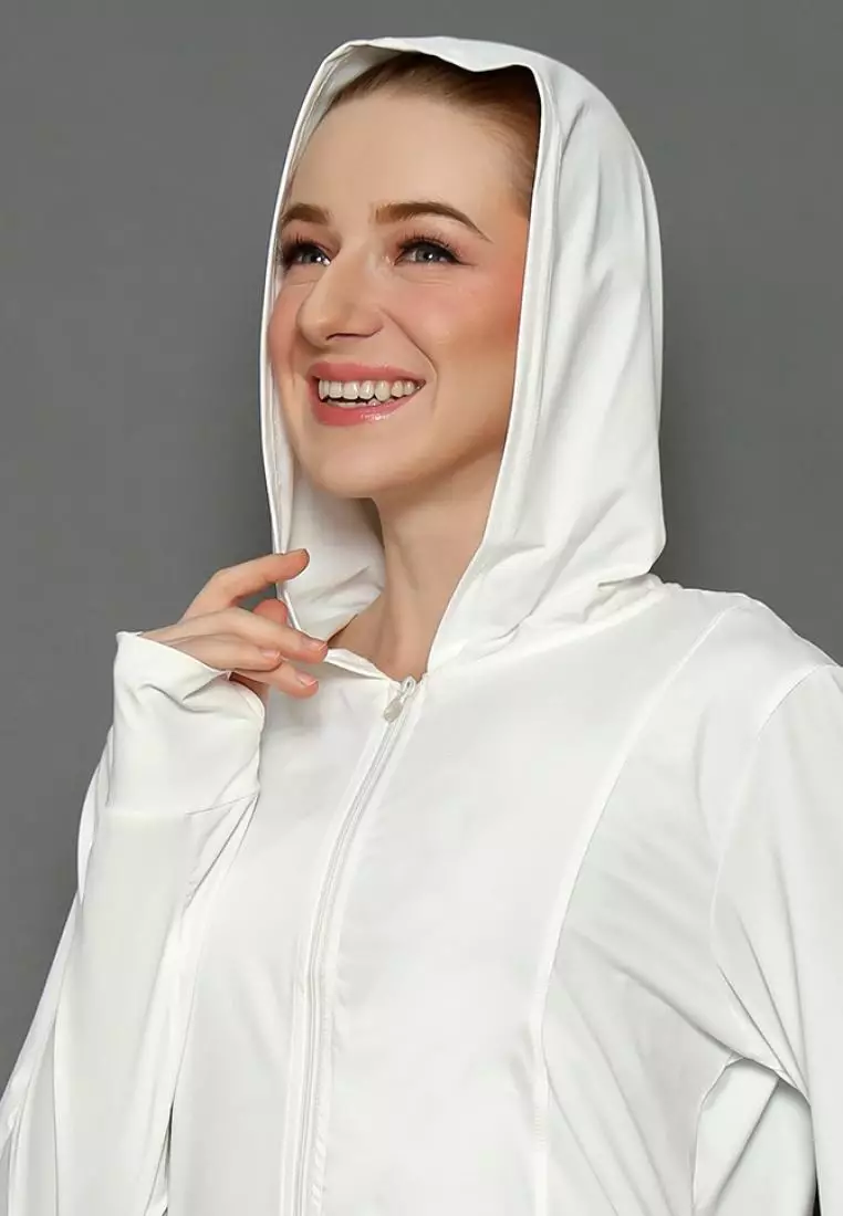 Fitwear - Jaket Olahraga Wanita DRYFIT NATASHA SLIMFIT ANTI UV - WHITE