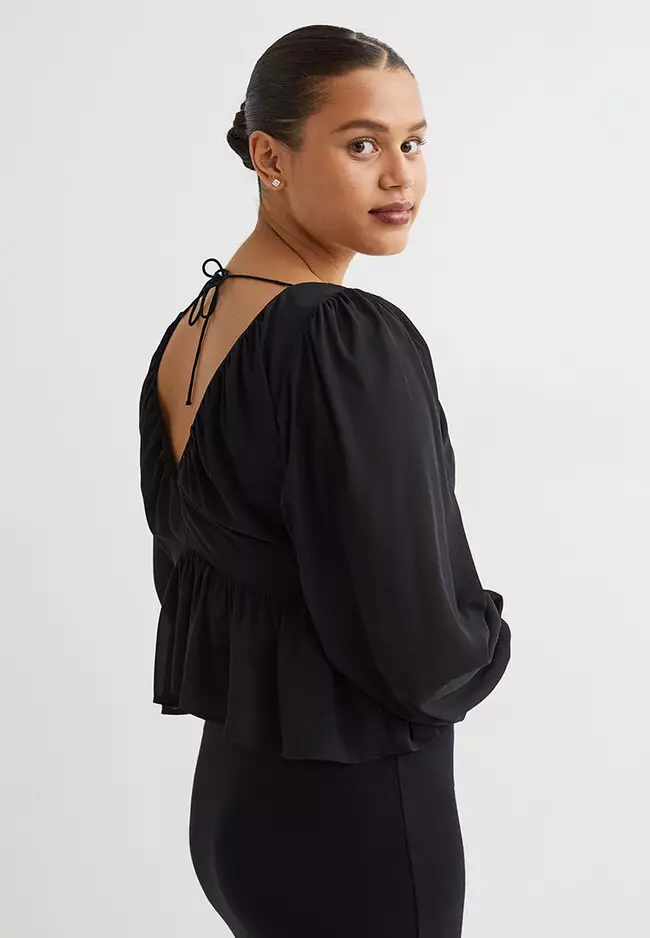 V neck sales peplum blouse