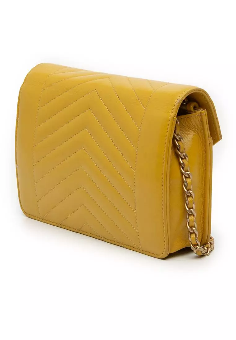 Pre-Loved Chanel Small Reversed Chevron Lambskin Flap