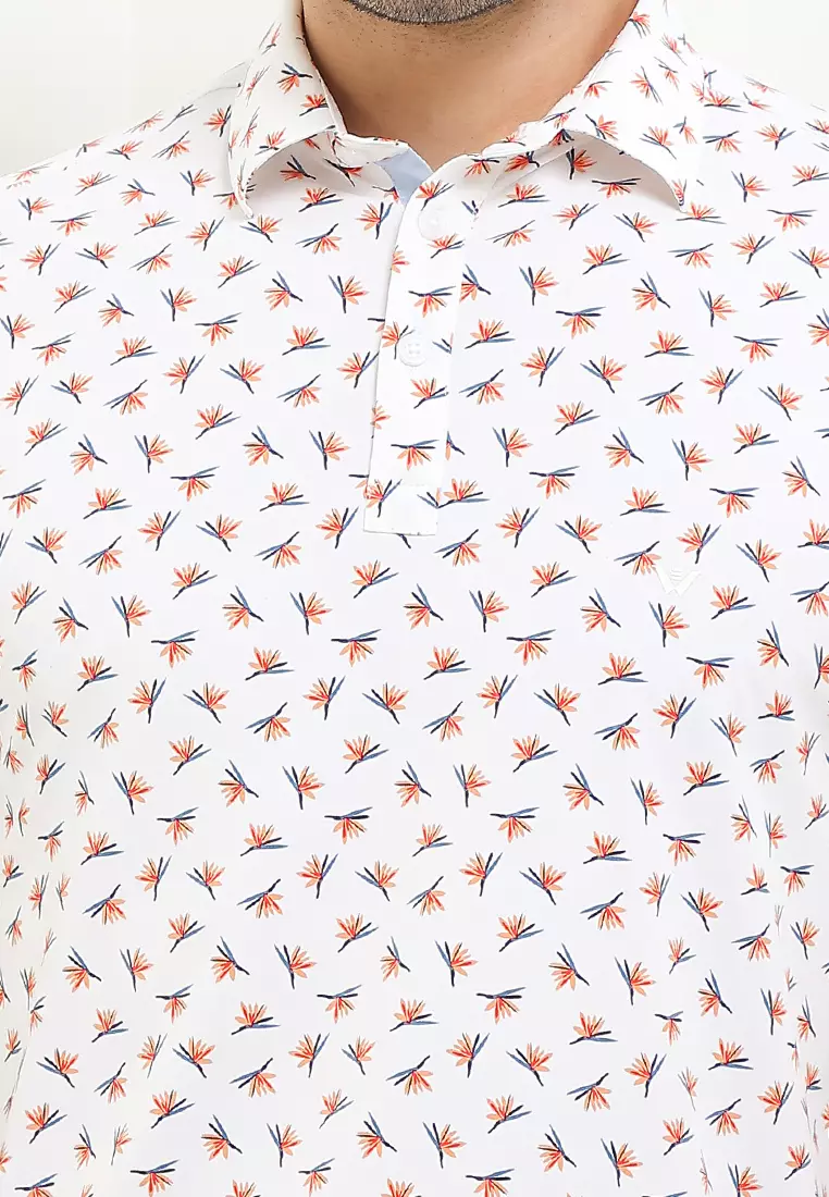 Kemeja Pria Polo Ethan White Soft Piqué - White