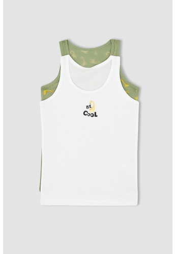 DeFacto green 2-Pack Cotton Sleeveless T-Shirts C8B41KAE54CAB5GS_1