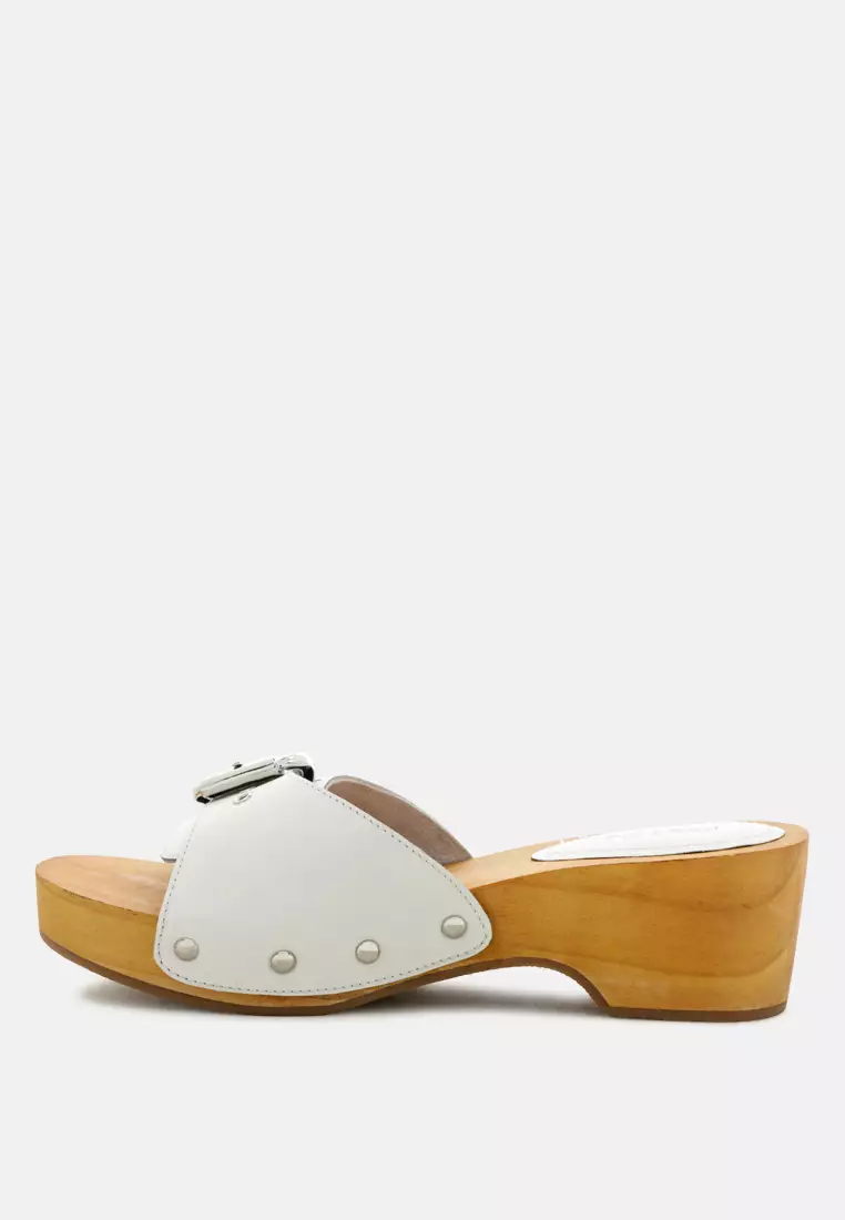 White wooden sale clogs