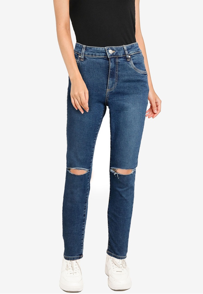Buy Cotton On Mid Rise Cropped Skinny Jeans Online ZALORA Malaysia