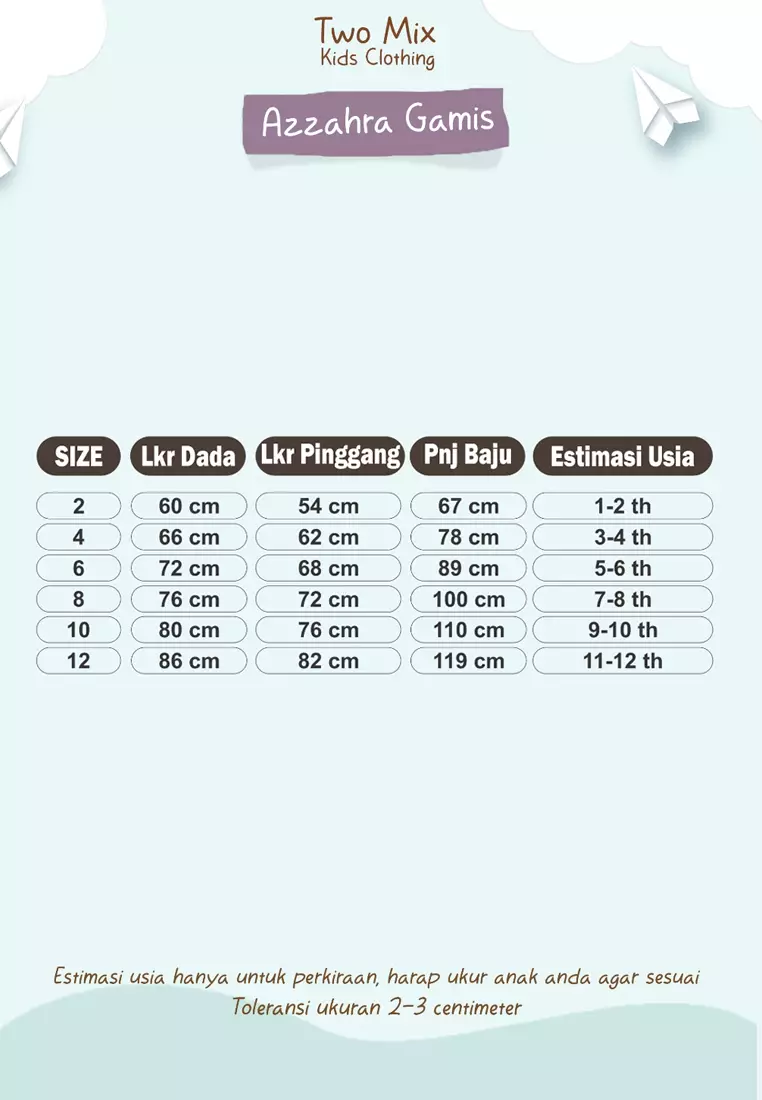 Two Mix - Raya Collection 2024 - Baju Gamis Anak Perempuan Muslim Lebaran 1-12 Tahun 4398 Mint