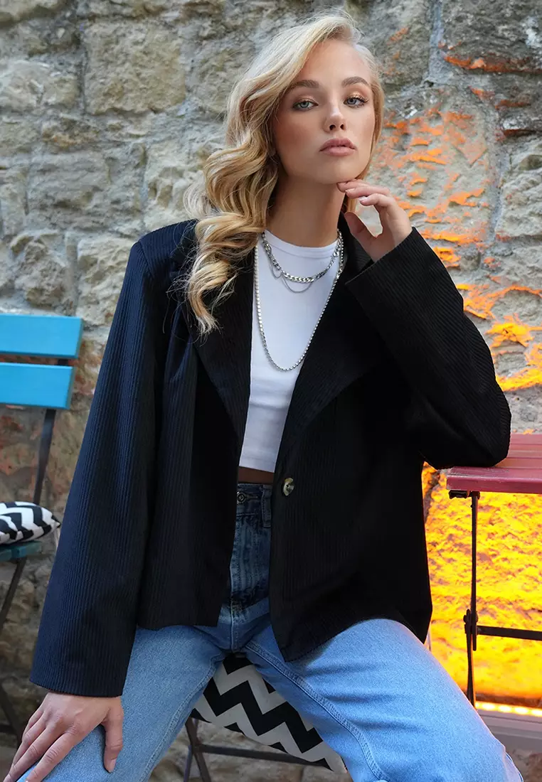 Oversize Padded Shoulder Jacket