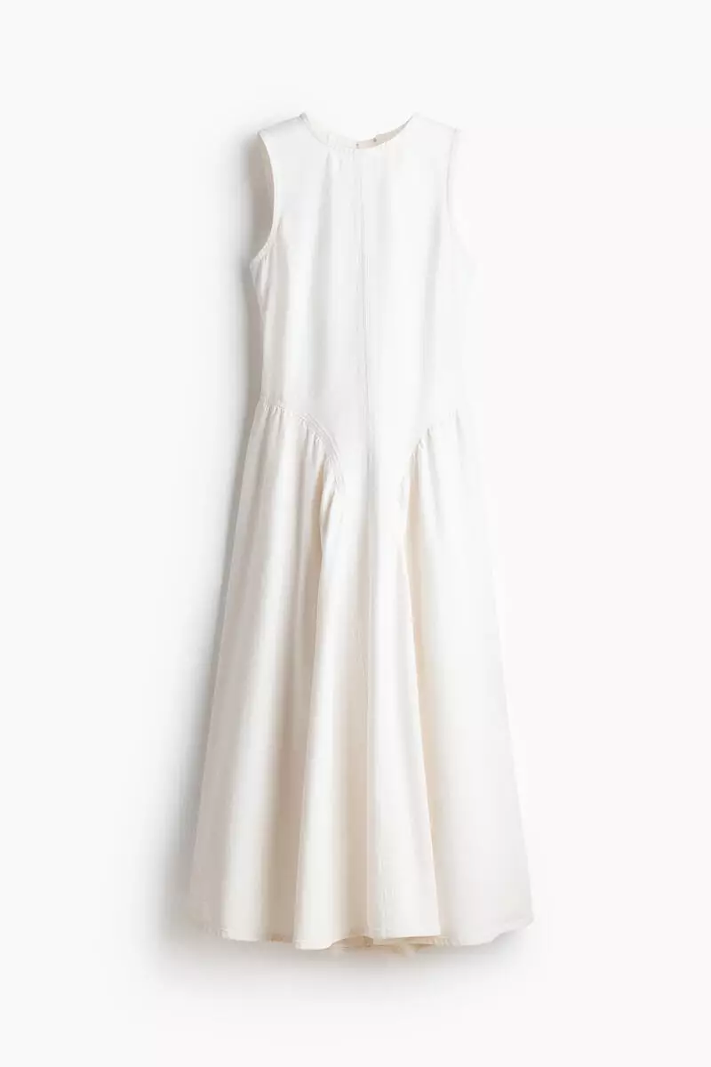 Open-back denim dress
