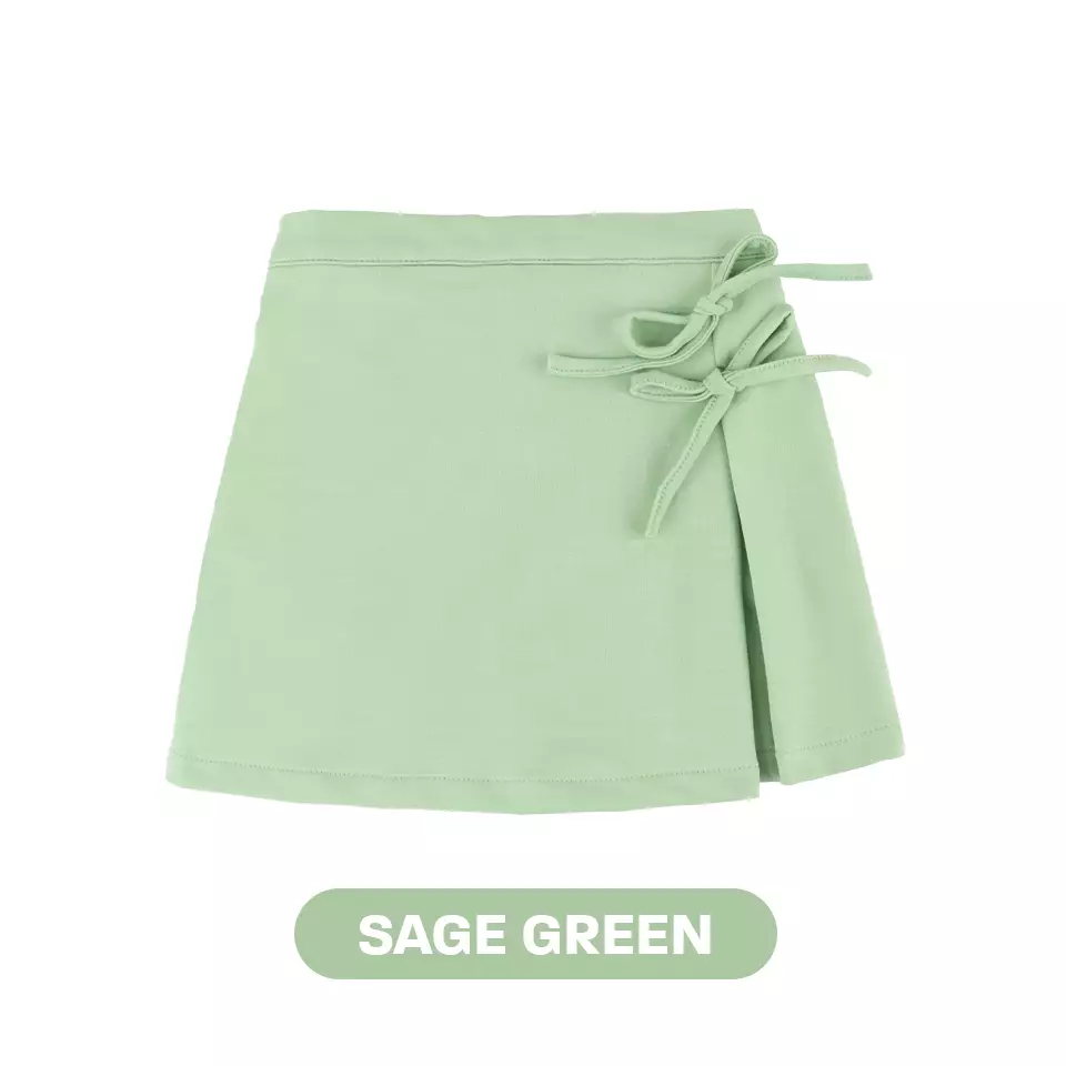 Mooi Rok Celana Skort Anak Perempuan Nata Skort Pants - Sage Green