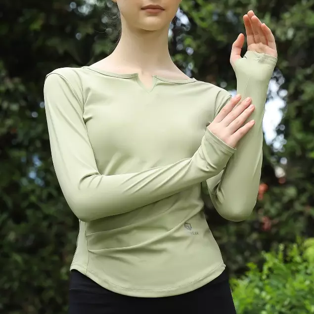 Fitwear - Kaos Olahraga Dryfit Wanita BELINDA V-NECK SLIMFIT L/S - LIME