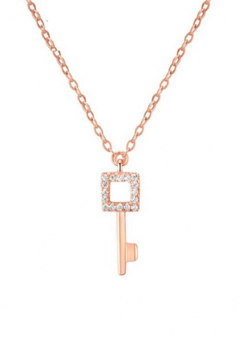 Buy Vivere Rosse Vivere Rosse Quadrate Key Necklace Rose Gold Online Zalora Malaysia