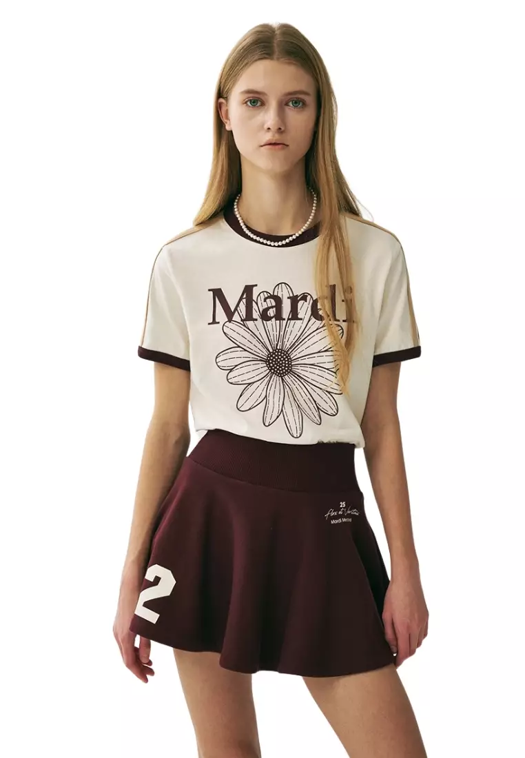 Linger Tshirt Flowermardi - Cream Burgundy
