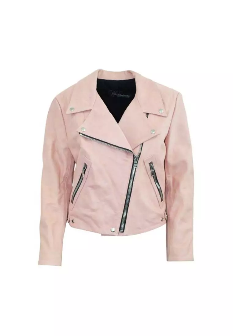 Next pink leather jacket outlet
