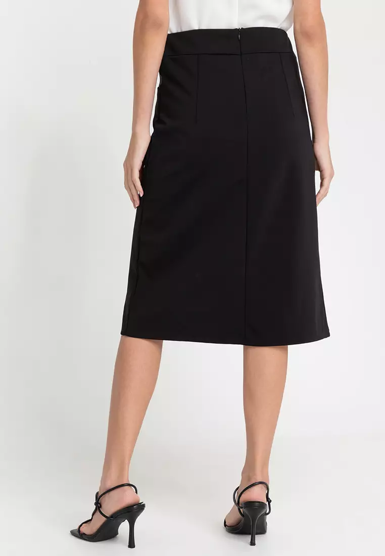 High waisted pleated pocket new arrivals pencil skirt