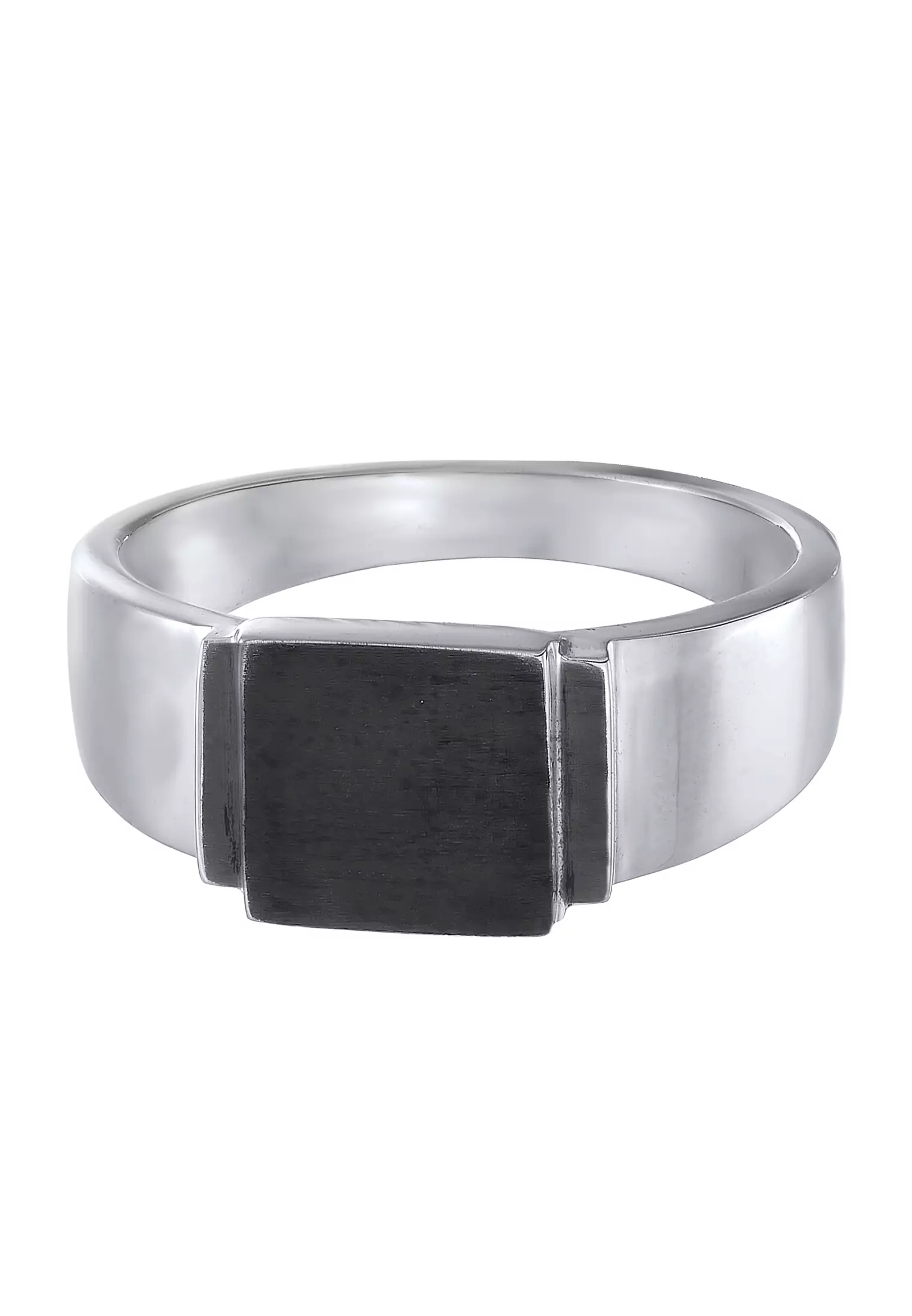 Ring Men Signet Square Matt Oxidised