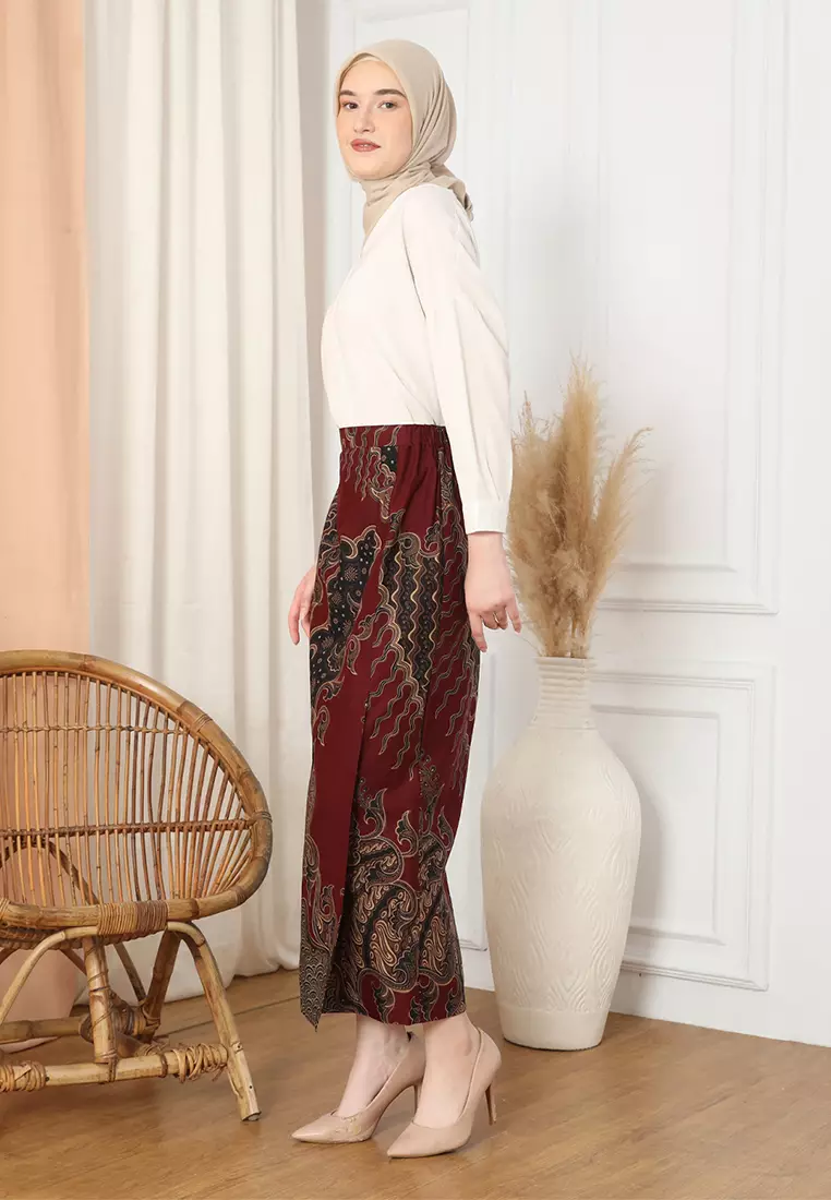 Enzy Batik Rok Batik Ganesha - Maroon