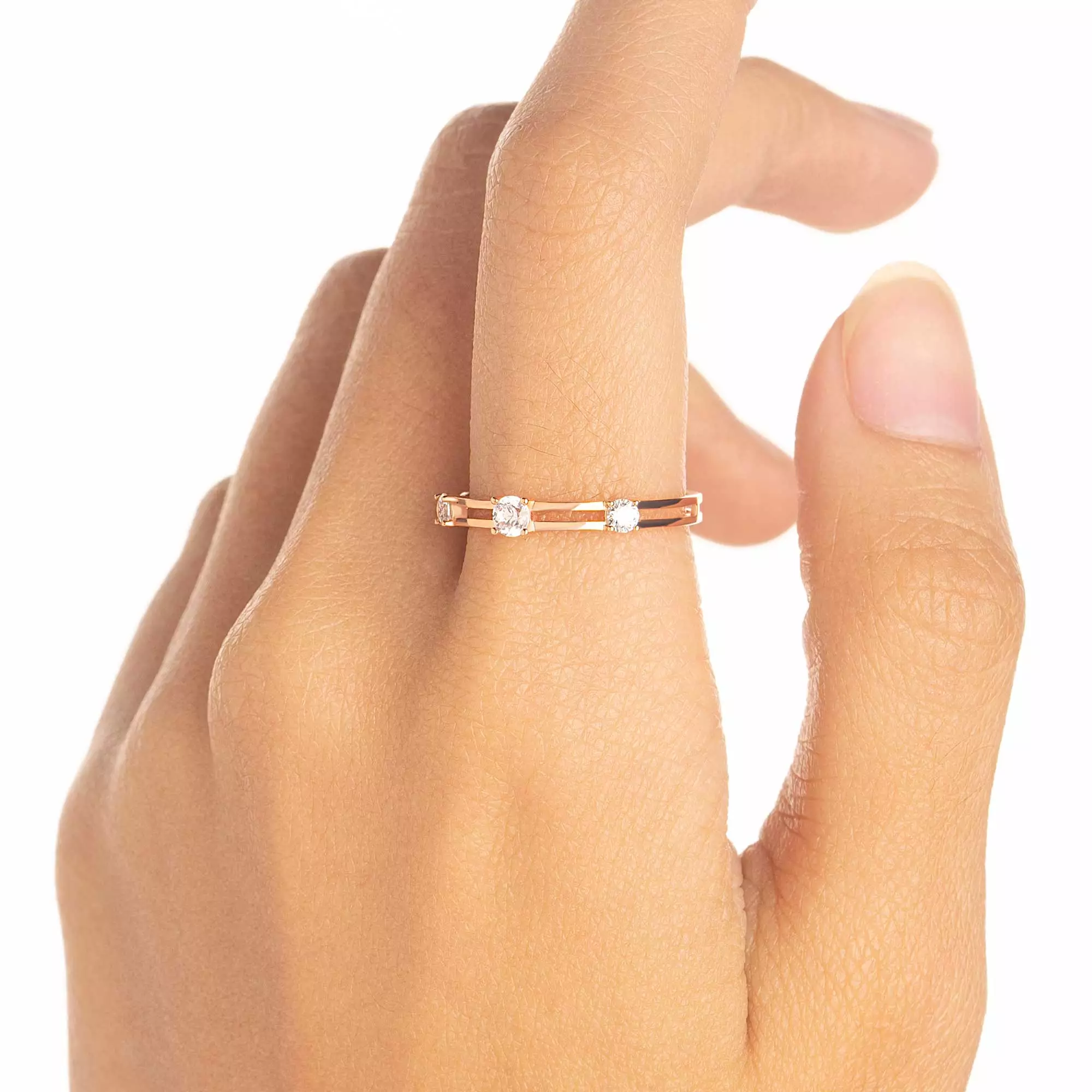 Cincin Emas 7k - Via Gold Ring - Alaina Collection - Juene Jewelry