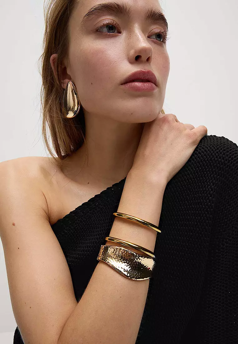 One Shoulder Slim Fit Textured Knitted Top