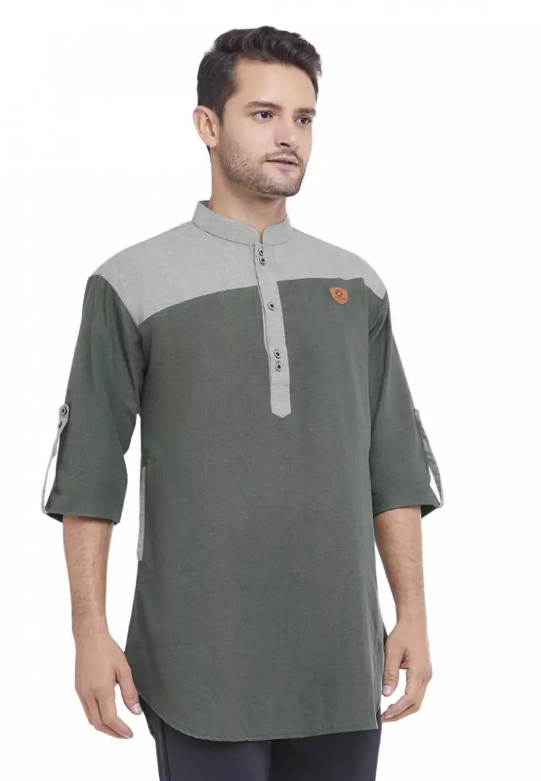 Zayidan Baju Koko Gamis Muslim Pria Mirza - Hijau