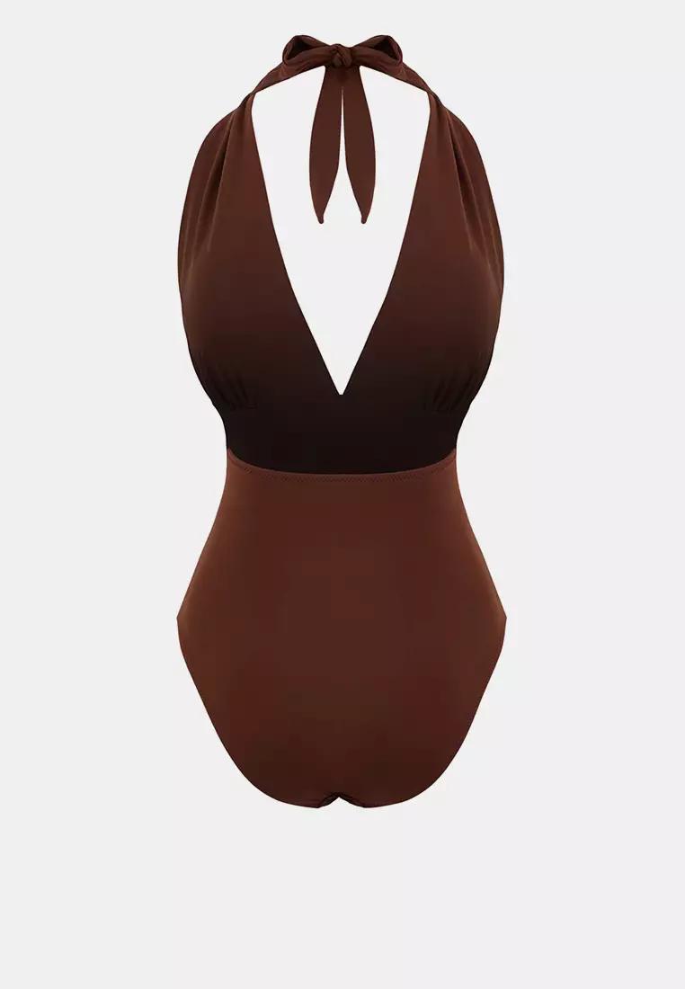Brown Cast Iron Accessory Covered With Chloro- & Water-Resistant Long-Lasting Lycra ® Xtralife Swimsuit Tbess26Ma1