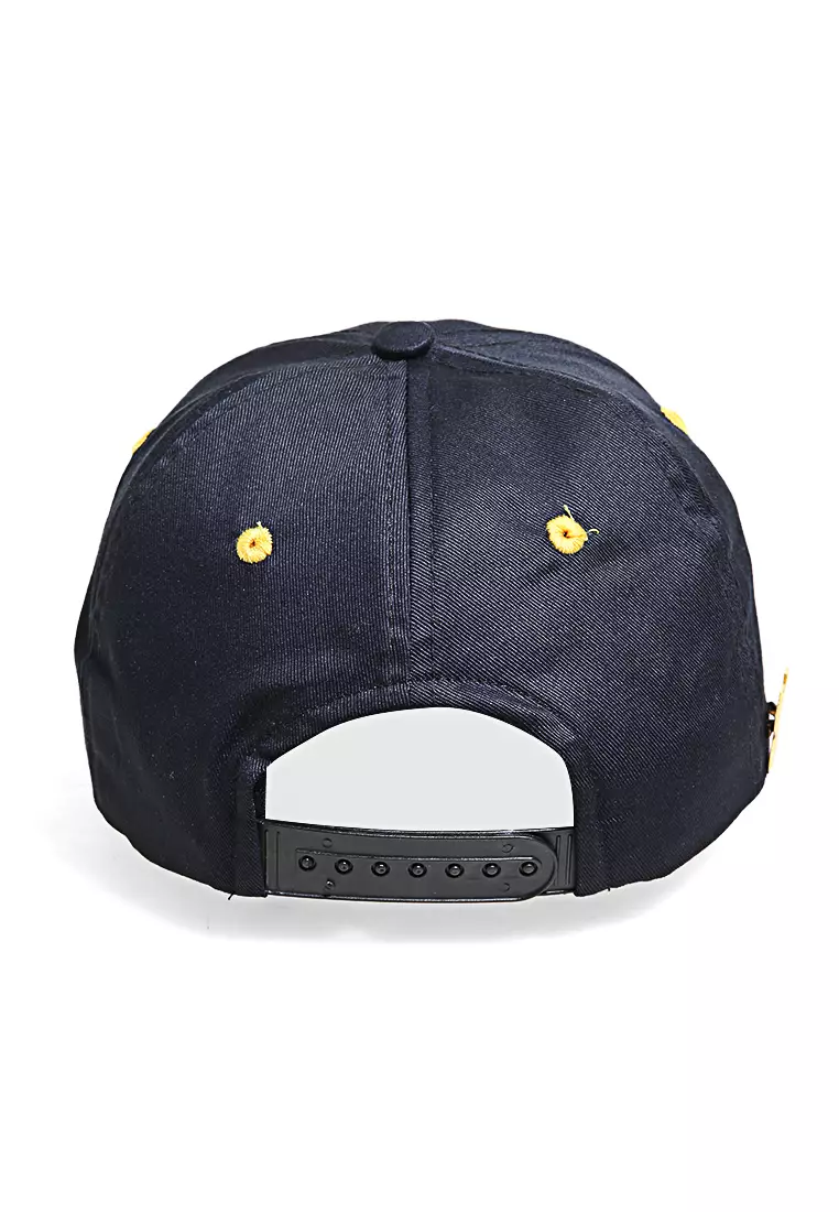 Drsh Aksesoris Fashion Topi Baseball Unisex Bordir Huruf A Resizable Strap Material Cotton ORIGINAL - Black