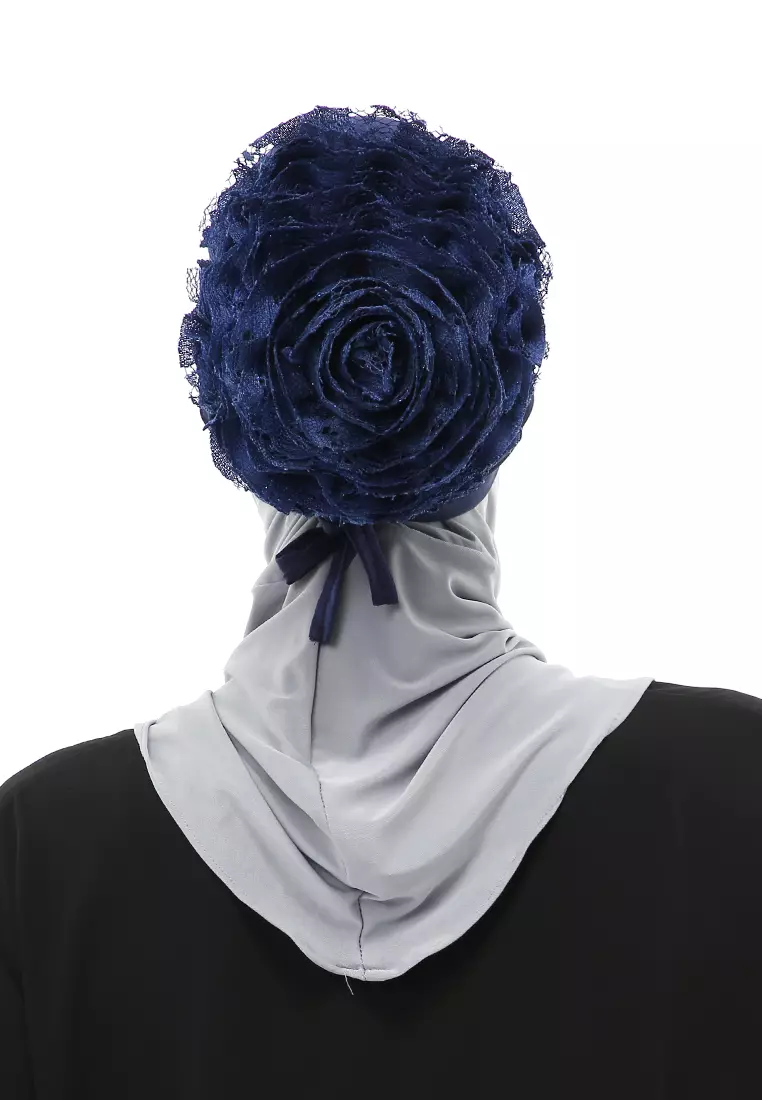 Irna Inner Ciput Muslimah Wanita Motif Polos Relaxed Fit - Navy