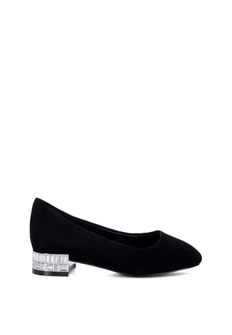 Dune London Ballerina Black Block Heel