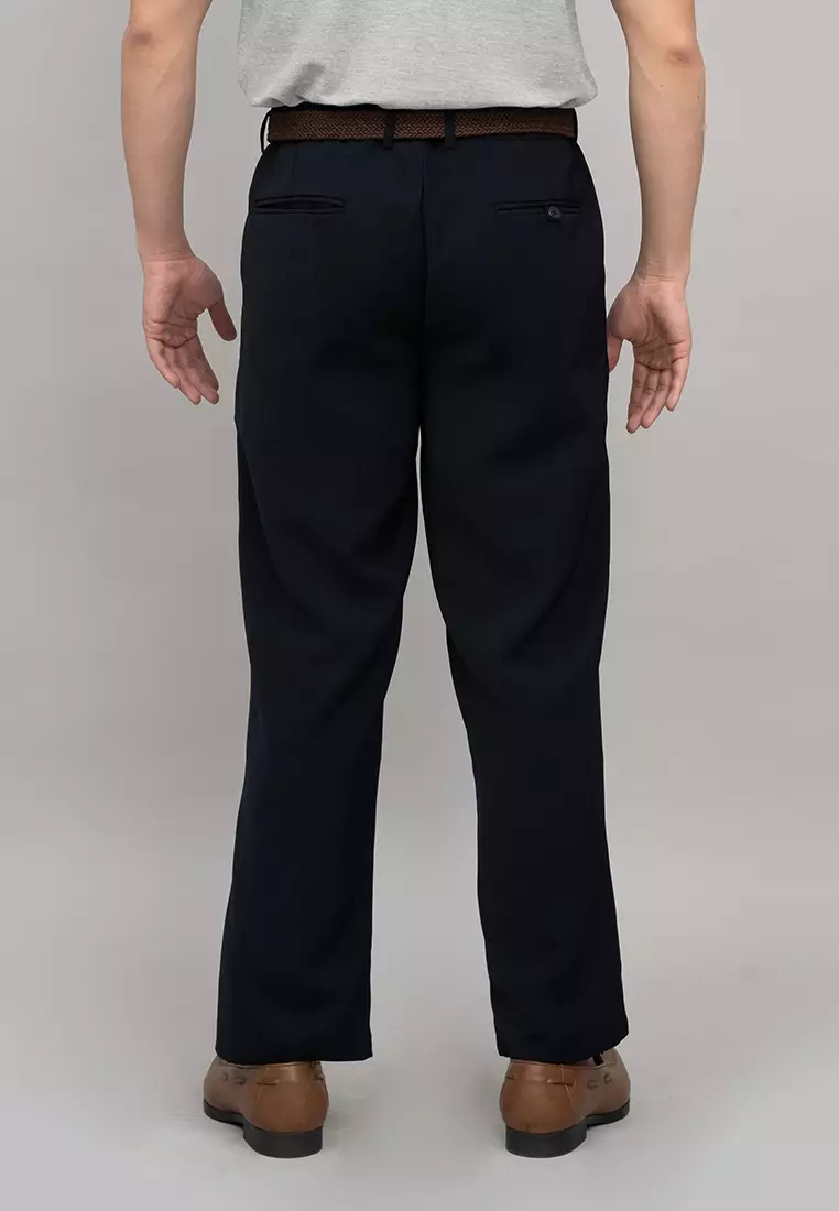 Houseofcuff Celana Panjang Bahan Regular Loose Fit Pants Navy