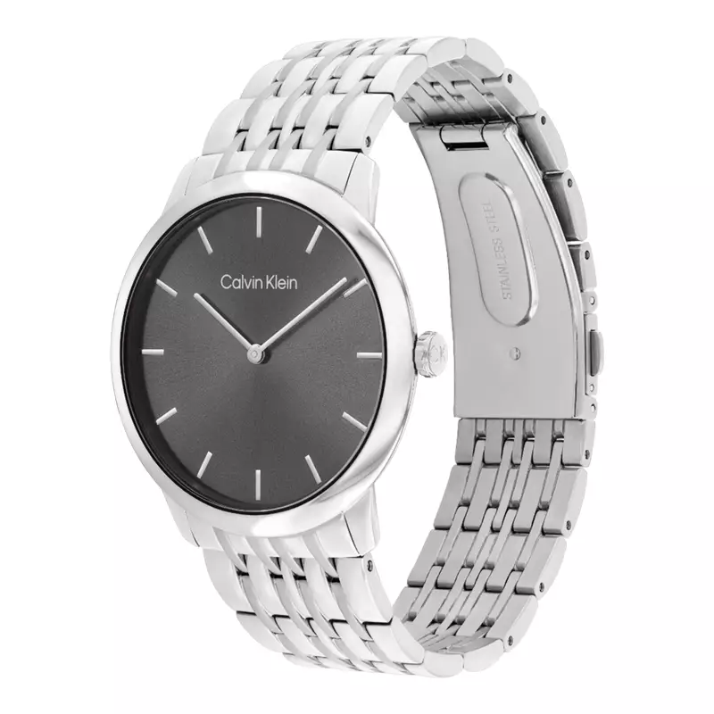 Jam Tangan Pria Calvin Klein Intrigue 25300006 Men Grey Dial Stainlees Steel Strap