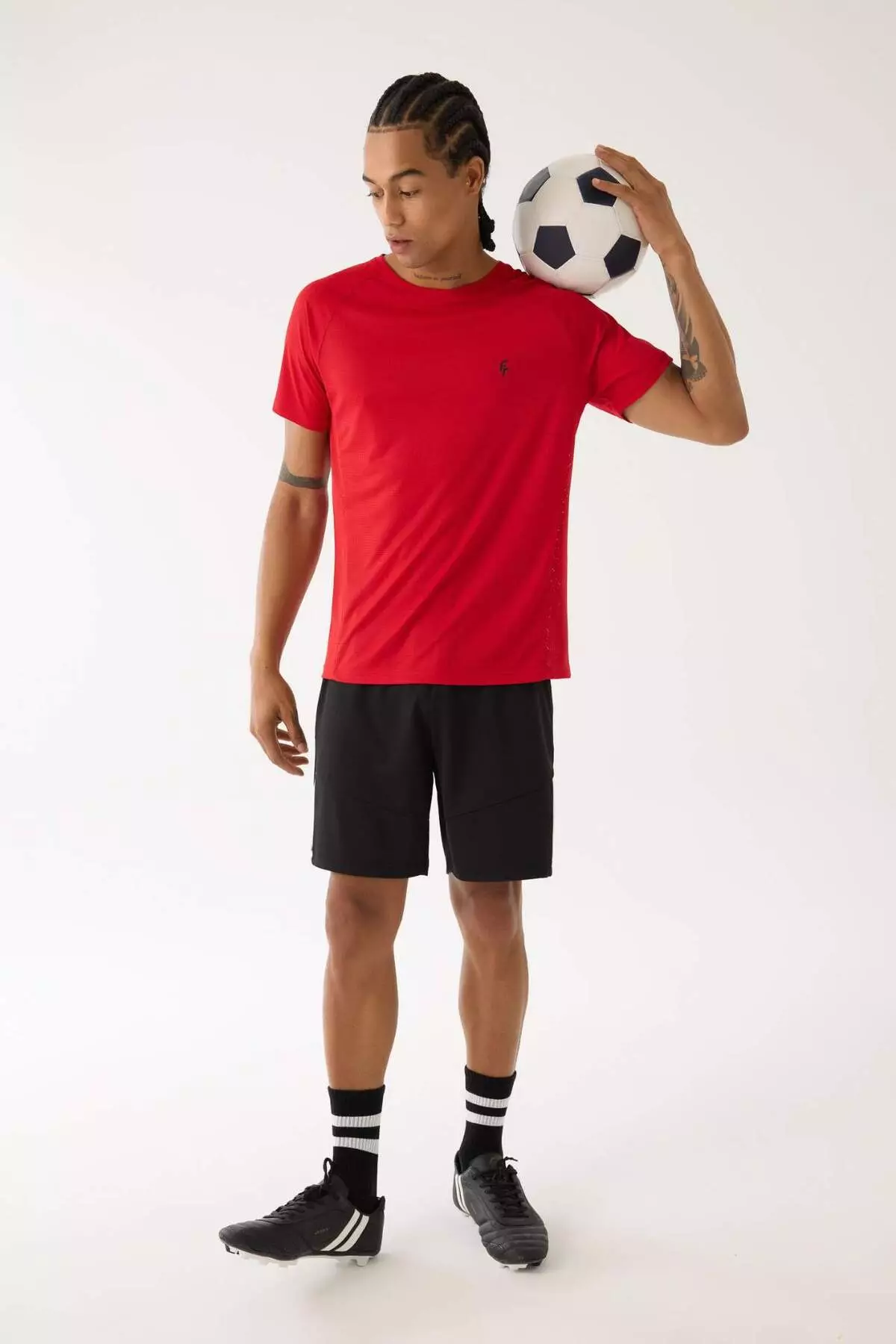 Defactofit Slim Fit Tight-Fitting Sportsman Short Leg Skuba Diver Fabric Shorts D0673Ax24Au