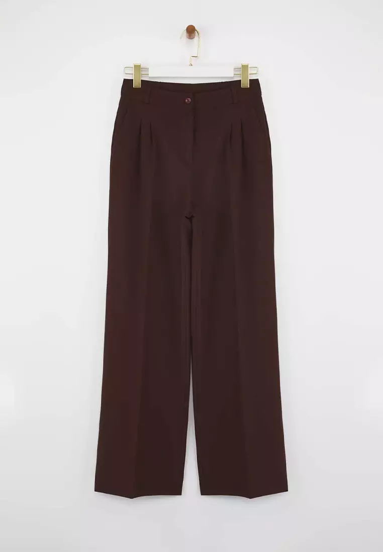 Pleated Wide Leg Trousers