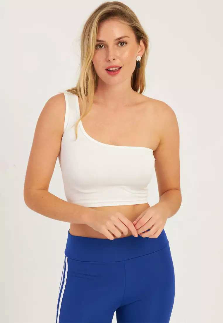 One Shoulder Double Crop Top