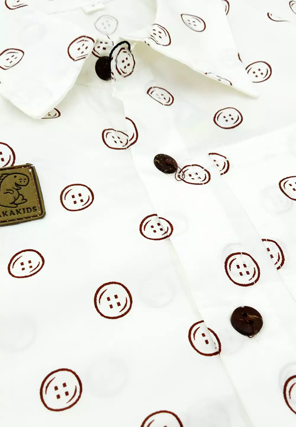 Wakakids Kemeja Anak Laki Laki Usia 1 Tahun Hingga 8 Tahun Atasan Baju Kerah Collar Shirt Motif Kancing Button Full Printing 4293 Vensk Putih