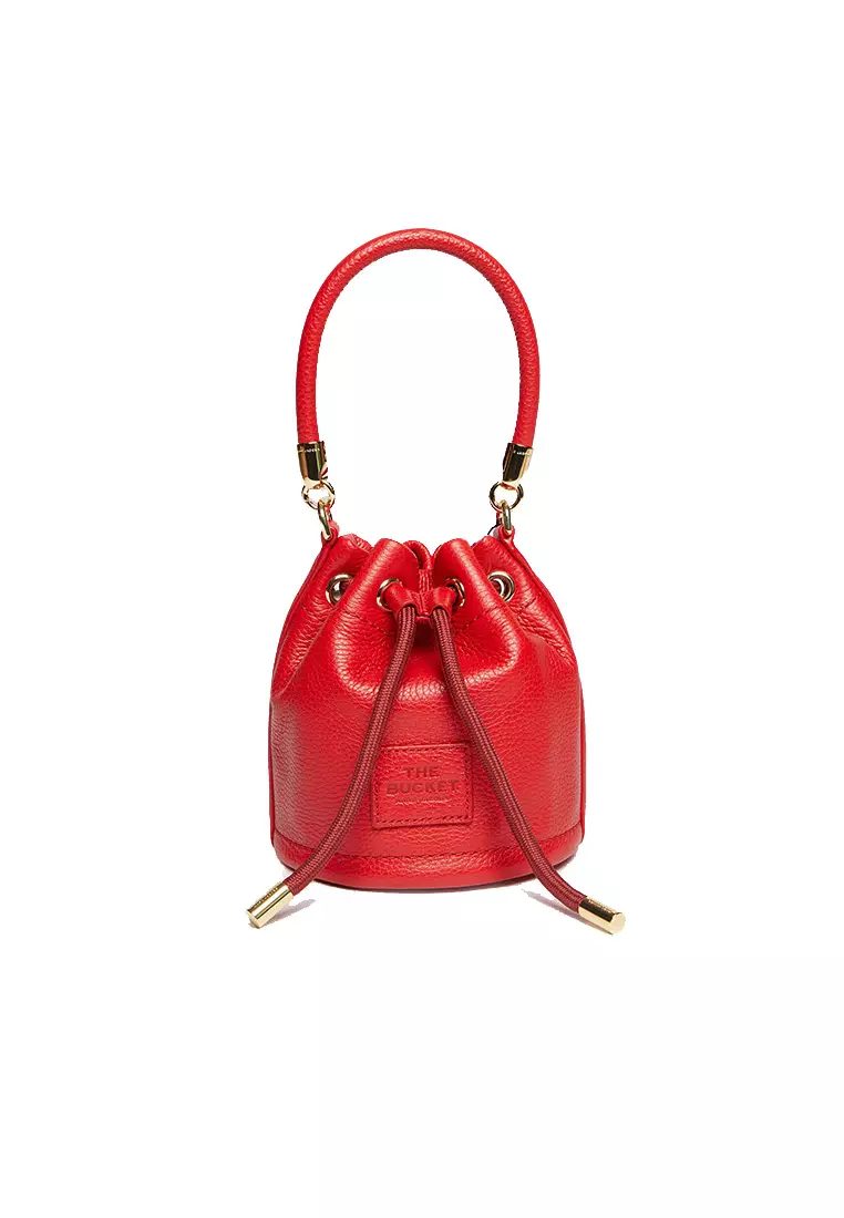 Red leather bucket bag new arrivals