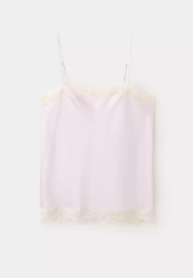 Lace Detail Satin Top