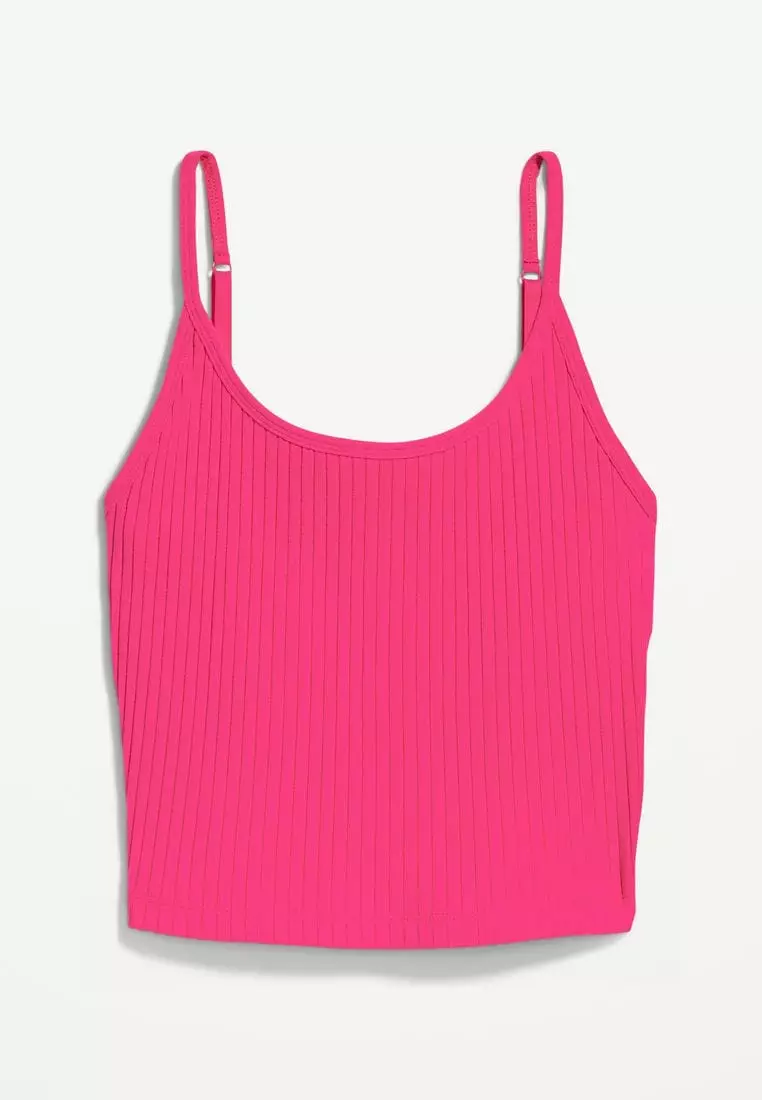 Strappy Rib-Knit Cropped Tank Top for Women