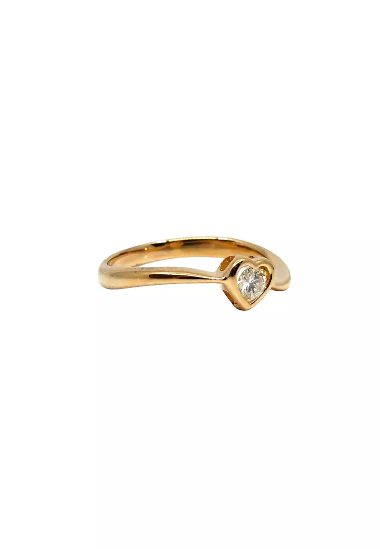 18K Yellow Gold Lady Ring with Diamonds