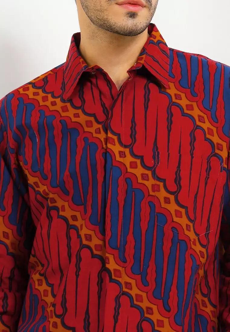 Kemeja Batik Lengan Panjang Motif Parang Indramayu