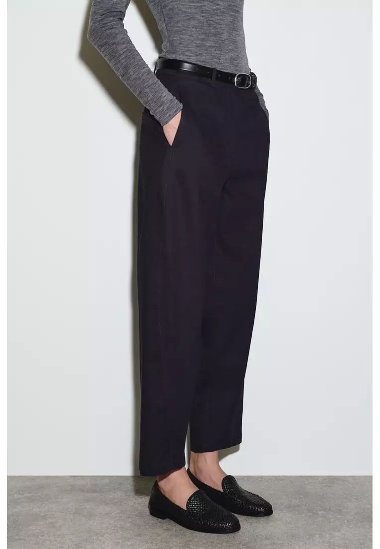 BARREL-LEG COTTON CHINOS