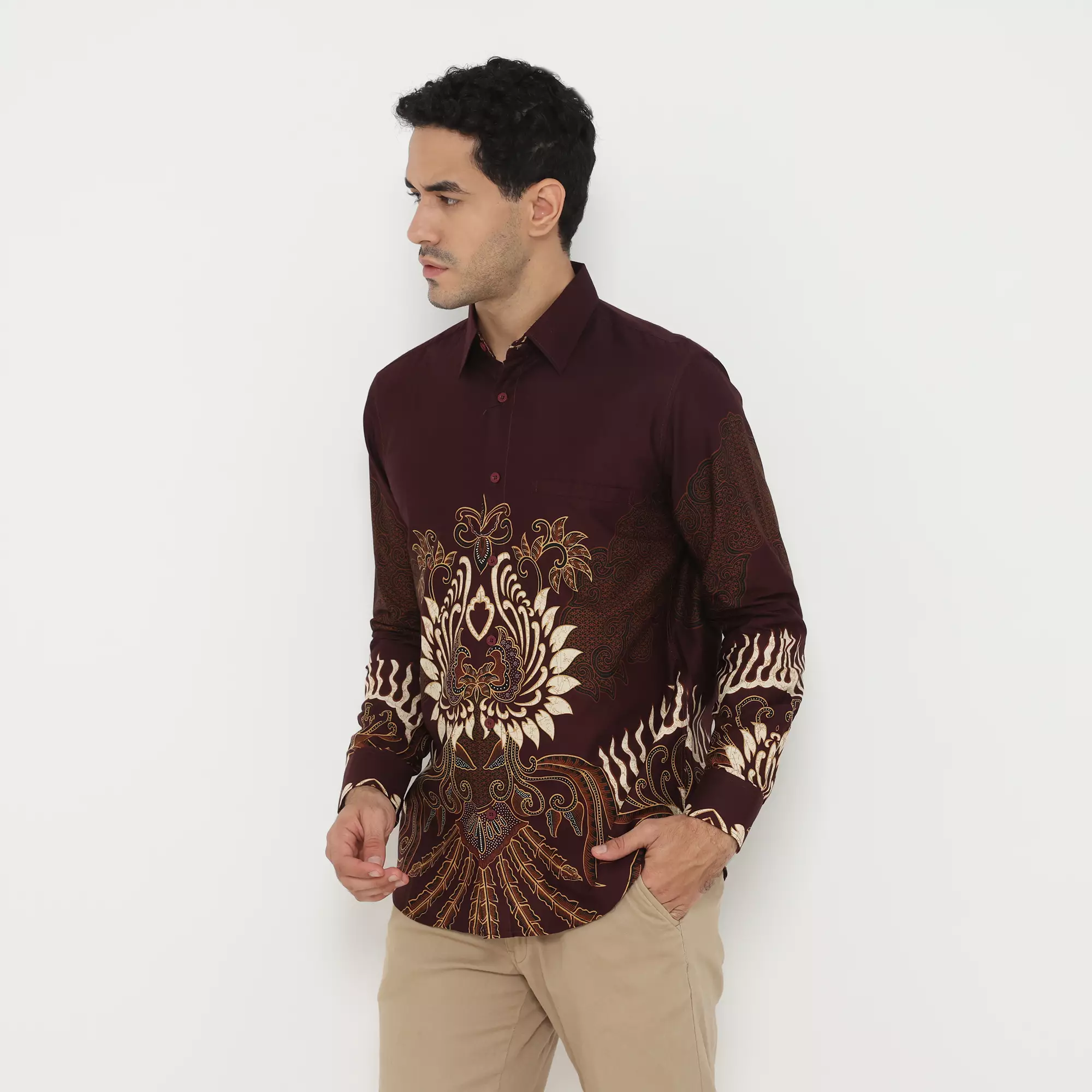 Platini Kemeja Batik Pria Lengan Panjang Katun 36102