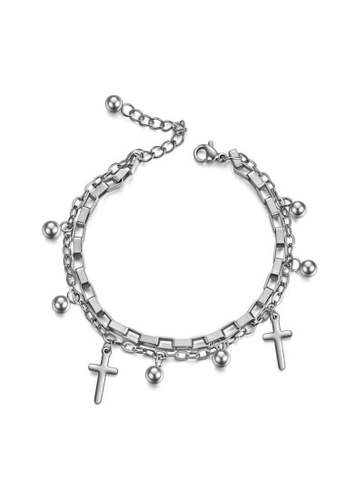 CELOVIS silver CELOVIS - Genesis Cross Multi Layer Chain Bracelet in Silver BA61FAC636BAF6GS_1
