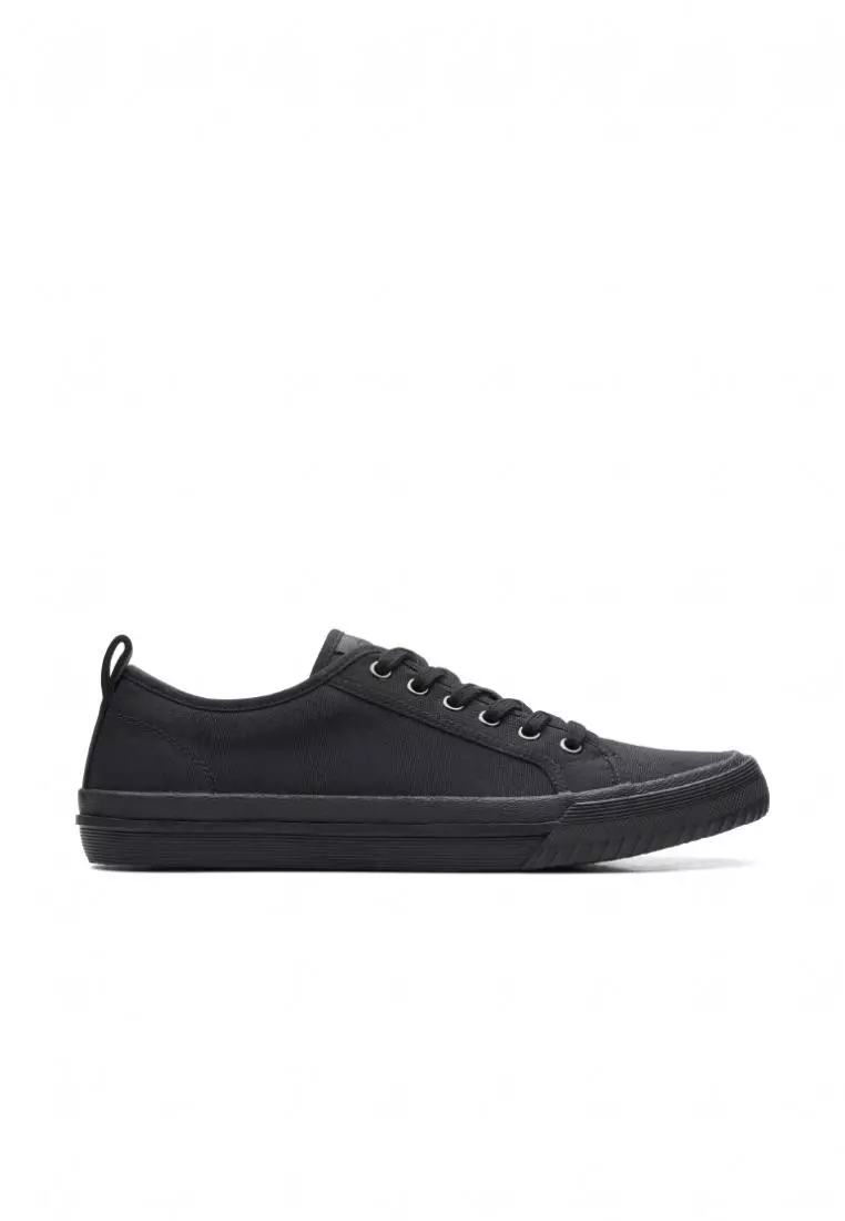 CLARKS Roxby Lace Black Canvas Mens Sport