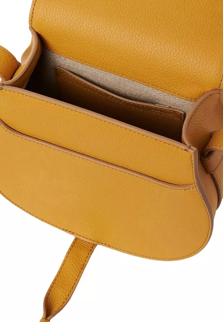Small Marcie Saddle Crossbody Bag in Honey Gold