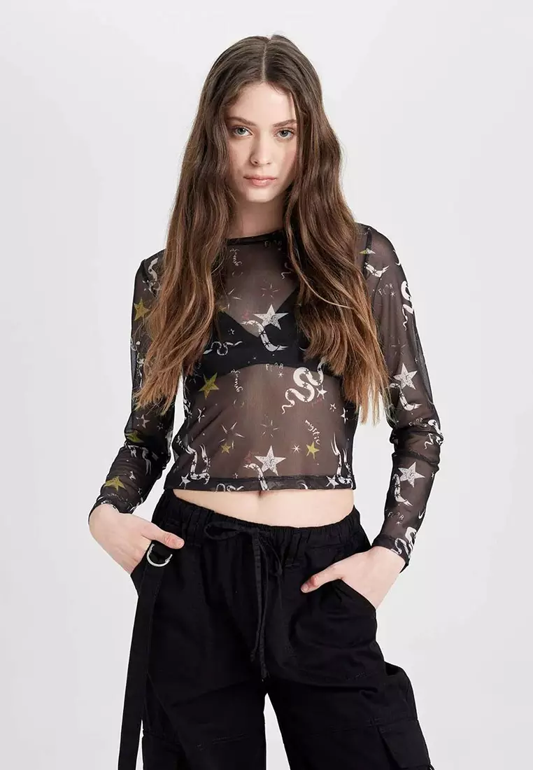 Round Neck Long Sleeves Top