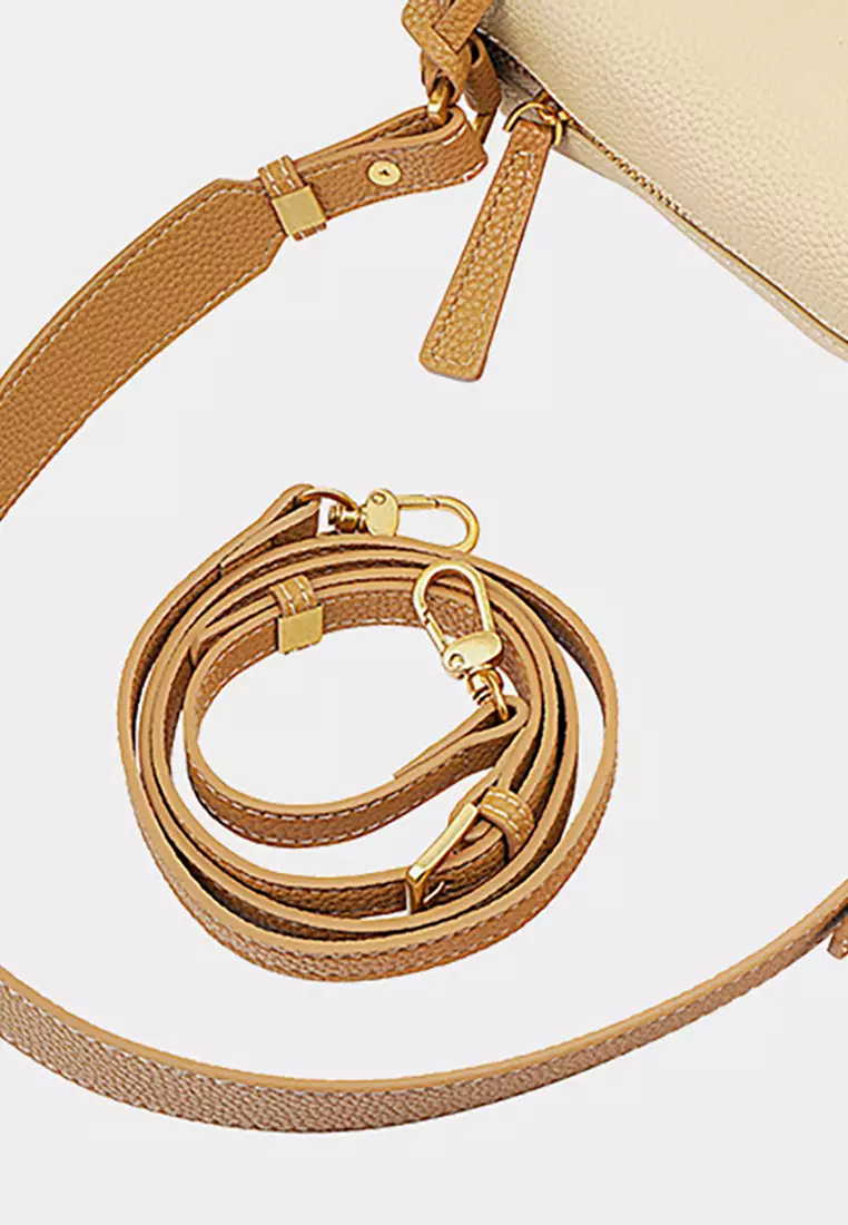 Women's Leather Color Contrast Crossbody Bag