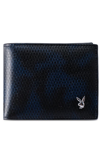 Playboy blue Men's Bi Fold RFID Blocking Wallet 1D308AC6ADFF2CGS_1