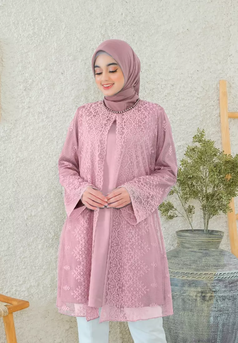 Tunic Brukat Peach Elegan Look Salem By Brilliant Girl