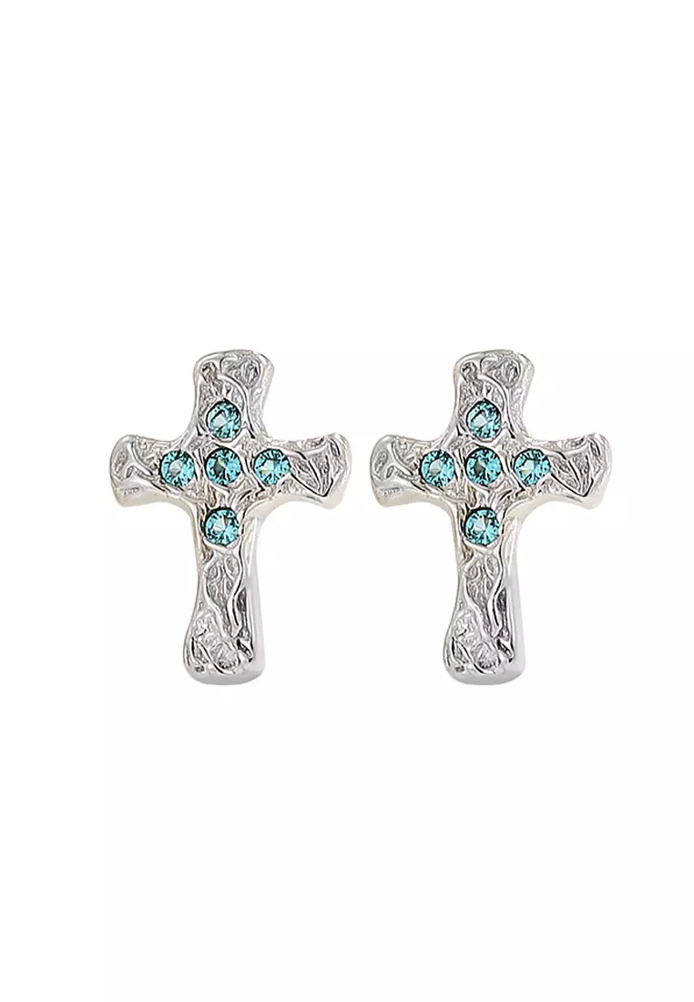 Real silver cross earrings 2025