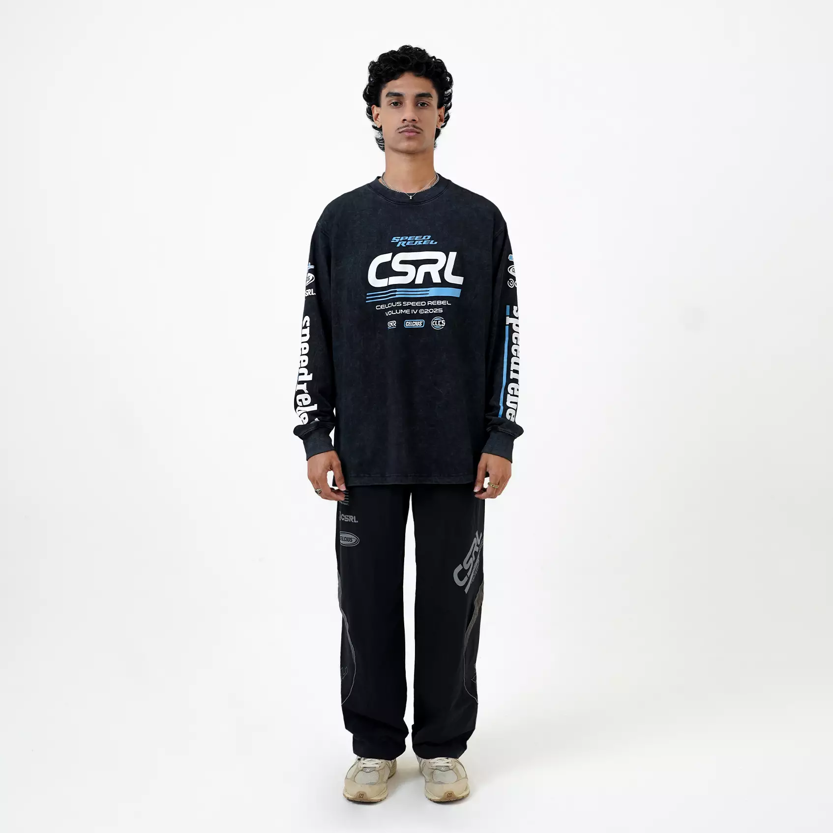 CELCIUS Speed Rebel Washed Team Longsleeve T-Shirt LIN001396C Hitam