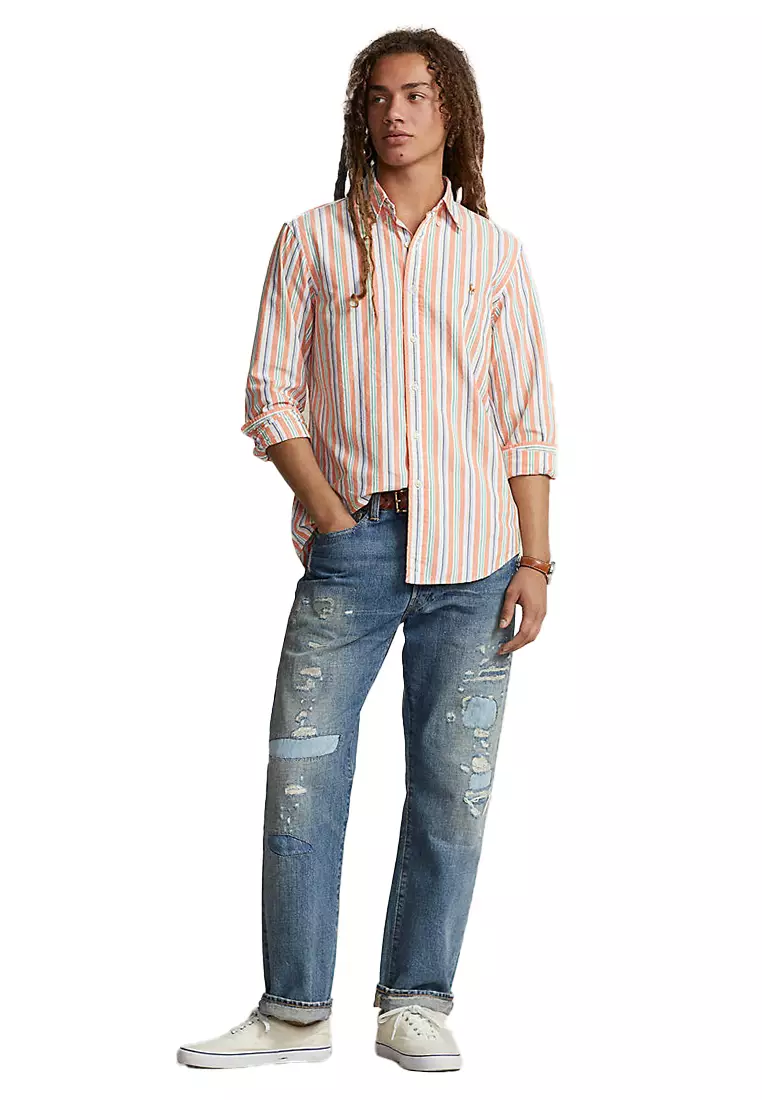 Custom Fit Striped Oxford Shirt