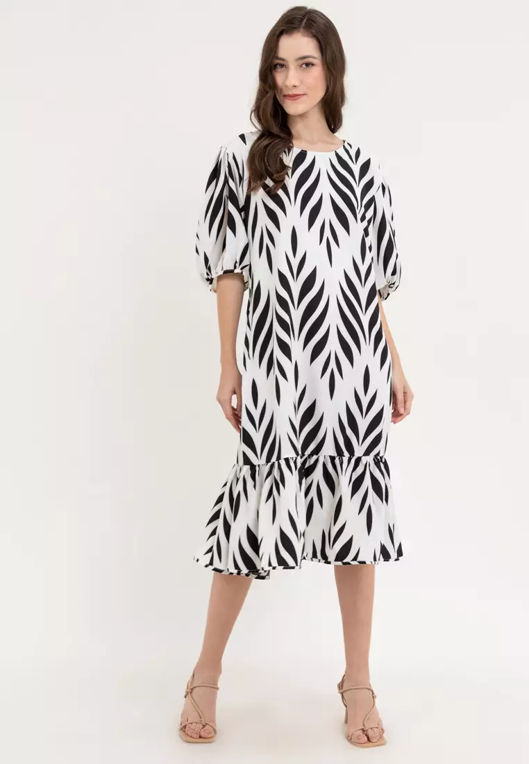 Lea Leaf Print Dress