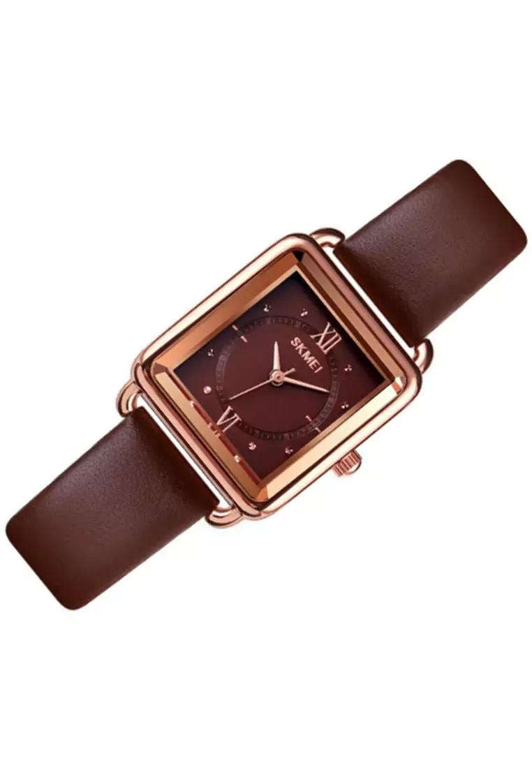 Jam Tangan Analog Wanita Waterproof Strap Tali Material Kulit Leather EN01 ORIGINAL